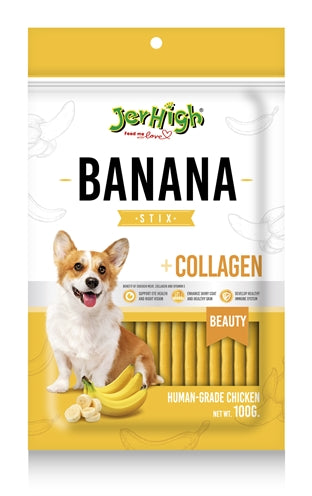 Jerhigh Jerhigh Banana Stix med kylling og kollagen