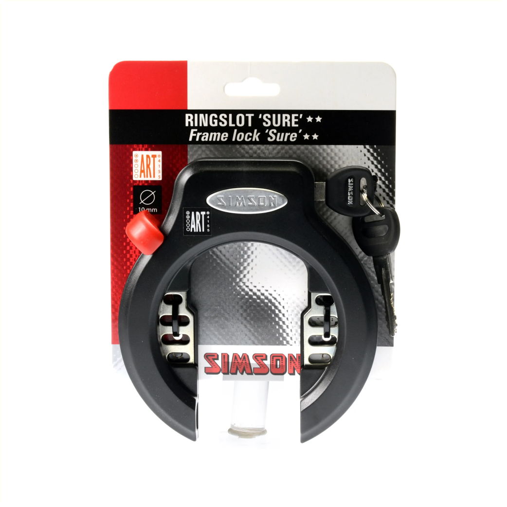 Simson RingSlot Sure Art2 - Sort, 6,5 cm - cykel