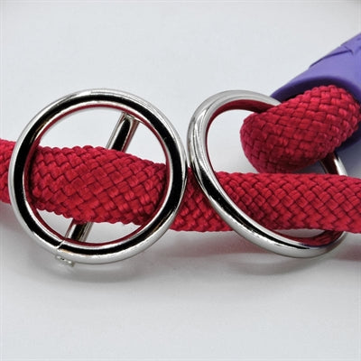 Morso halv slip hundehalsbånd almindeligt reb genanvendt rød fløjlsrød