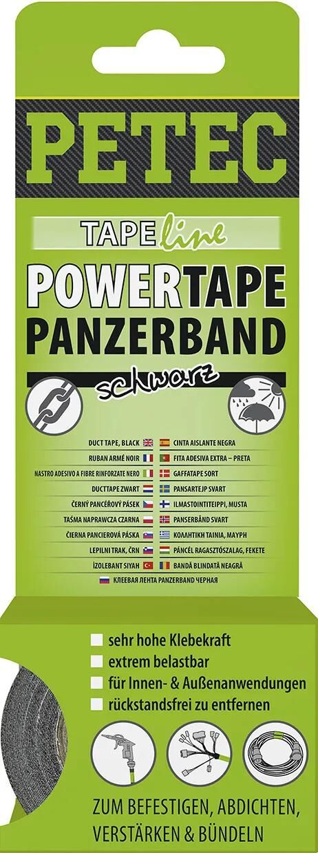 Petec tekstil tape power tape panzerband power tape sort 5mtr.