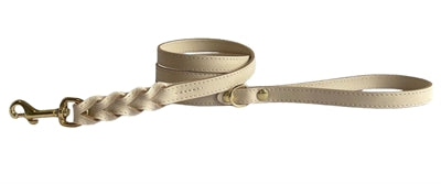 Sazzz Dog Belt Passion flettet klassisk læder creme