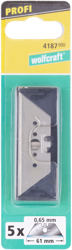 Wolfcraft trapezknive | i æske | 0,65 x 61 mm | 5 stk - 4187000