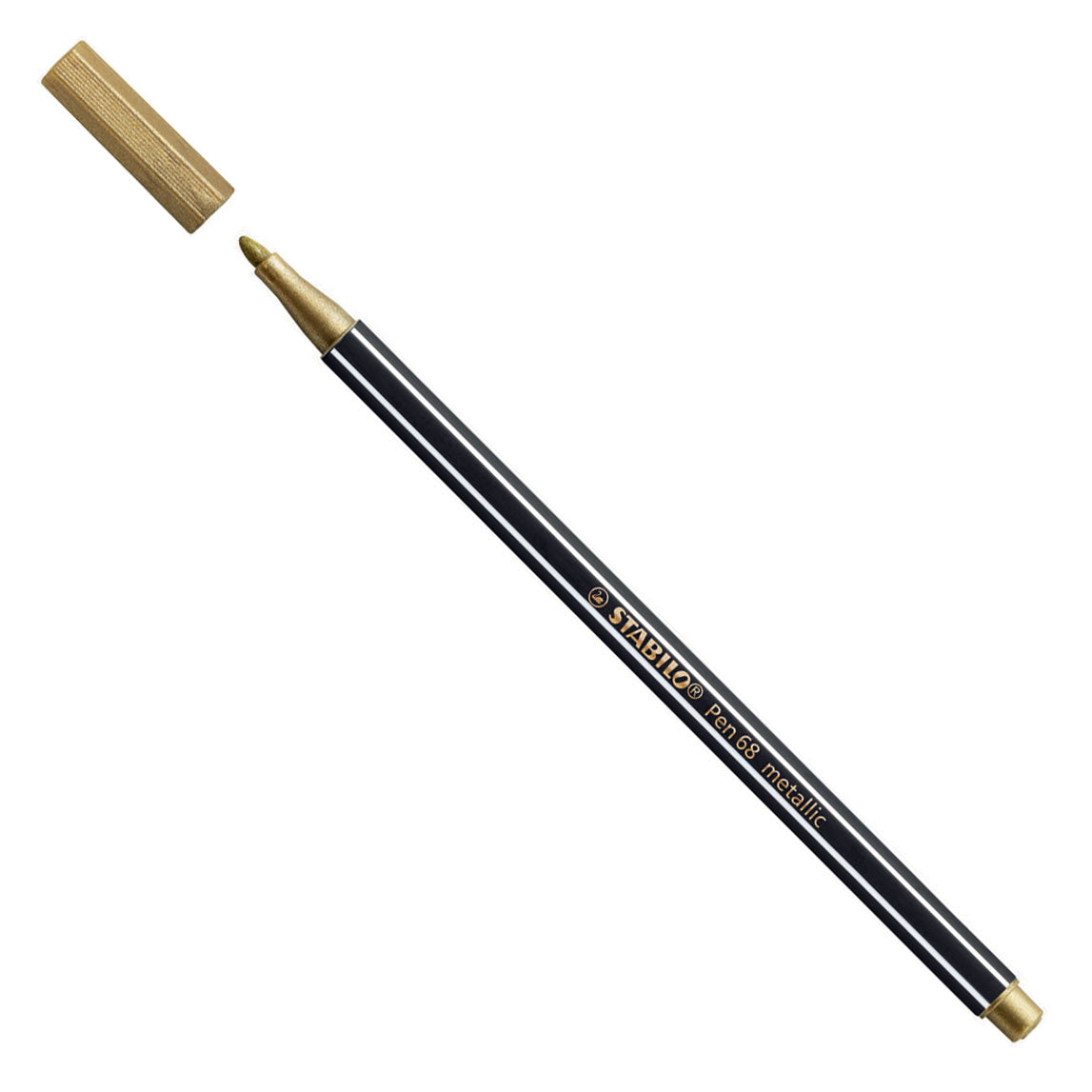 Stabilo pen 68 metallic - filtpen - metallisk guld (68 810)