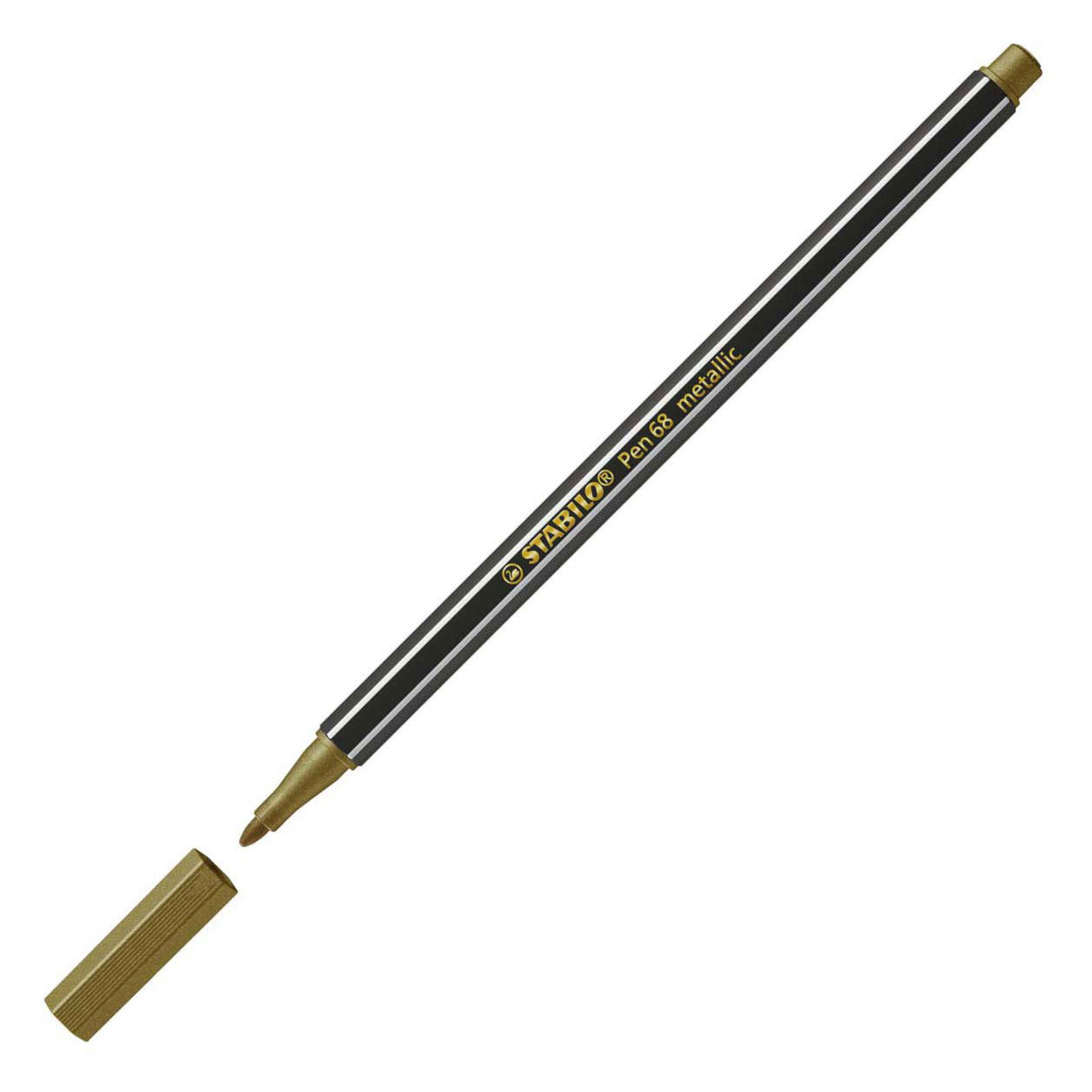 Stabilo pen 68 metallic - filtpen - metallisk guld (68 810)