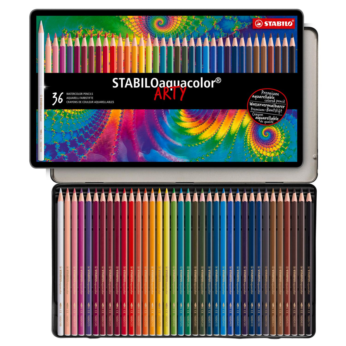 Stabilo aquacolor - akvarel farveblyant - metal sæt 36 stk.