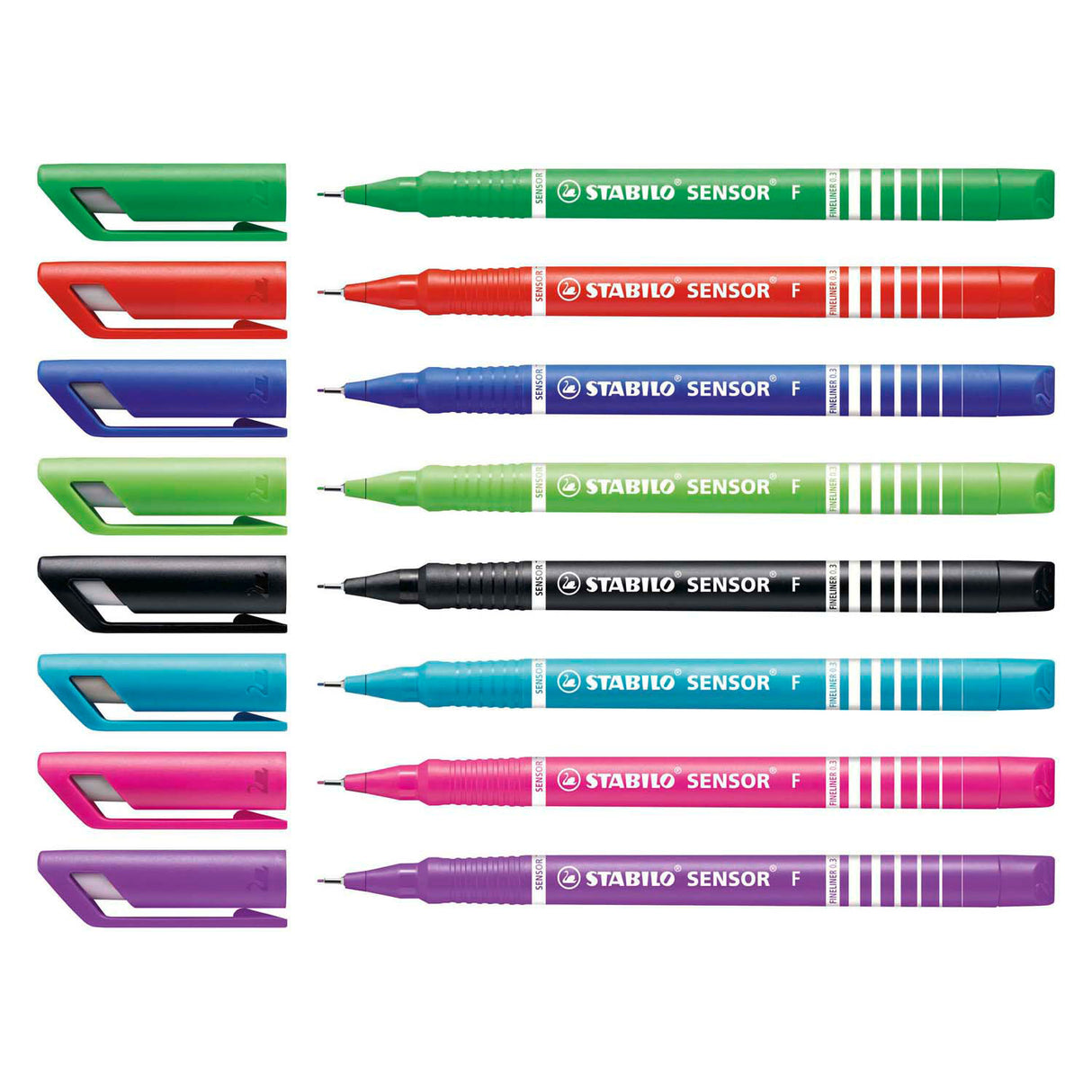 Stabilo sensor fineliners 0,3 mm kasse 8 farver