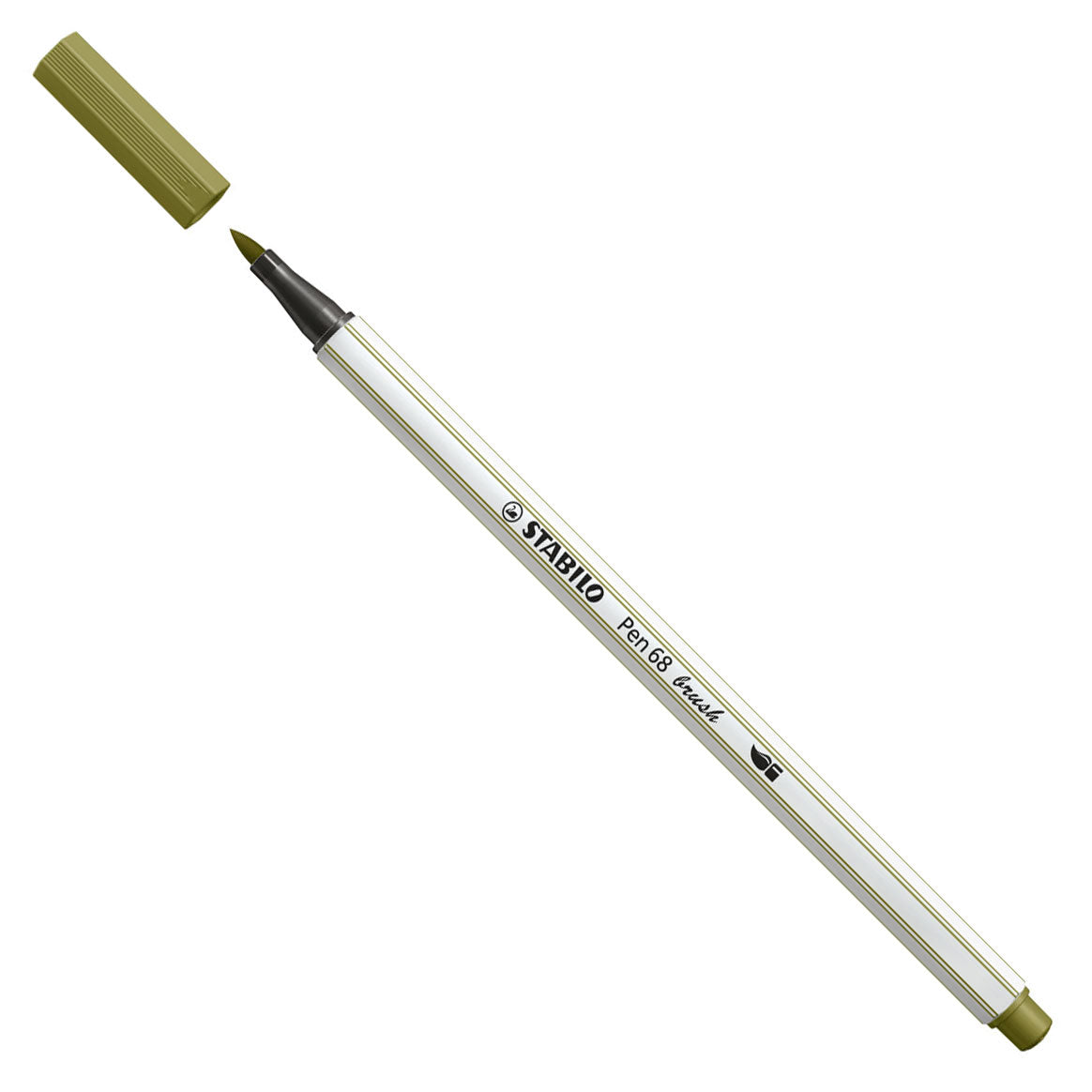 Stabilo pen 68 pensel - tusch - muddergrøn (37)