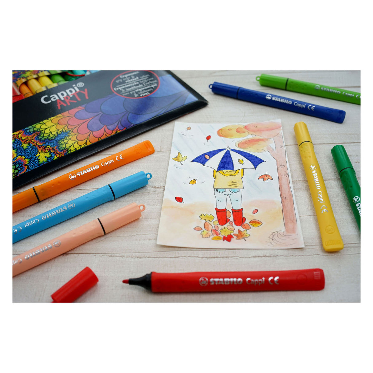 Stabilo cappi arty tuschpenne, 12 stykker i etui