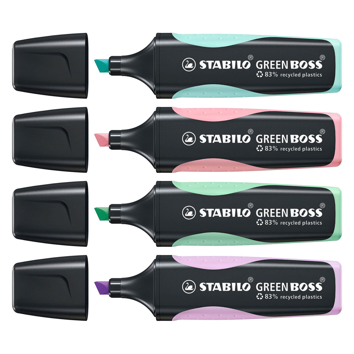 Stabilo Green Boss Pastel - Marking Marker - Set med 4 stykker