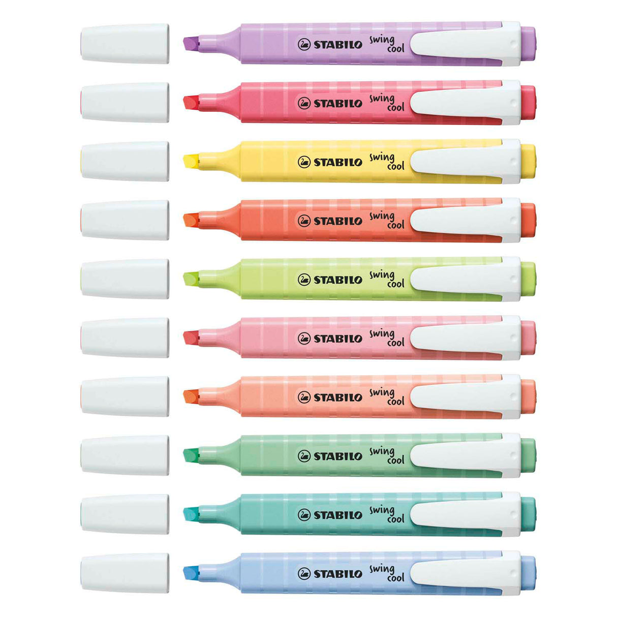 Stabilo swing cool - highlighter - perfekt til på farten - pastel - etui med 8 farver