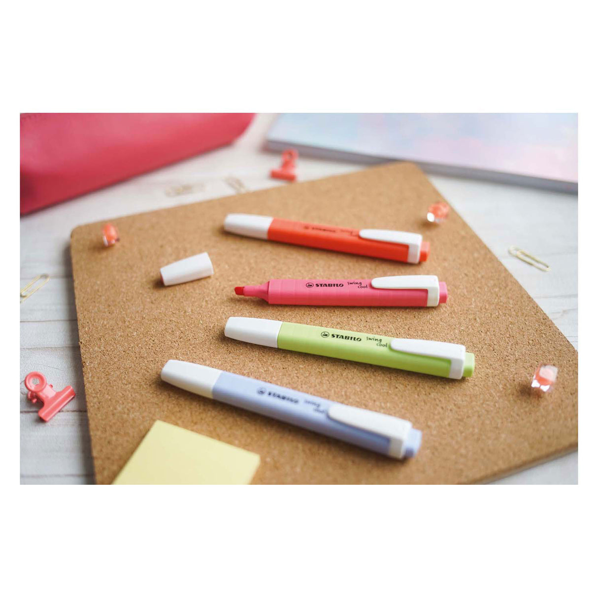 Stabilo swing cool - highlighter - perfekt til på farten - pastel - etui med 8 farver