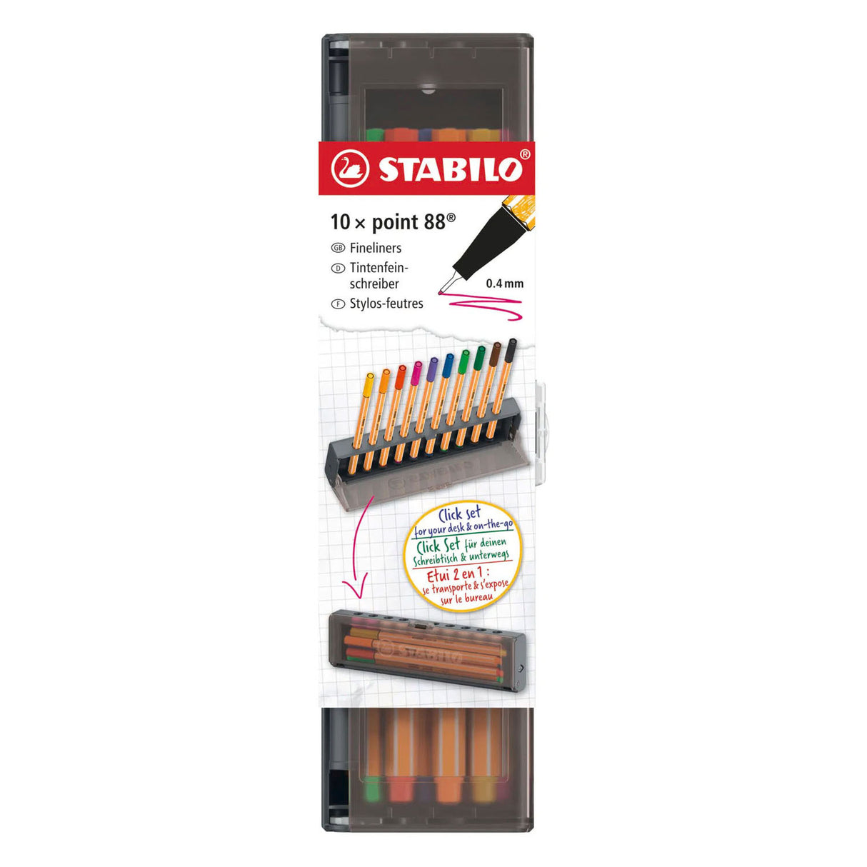 Stabilo point 88 kliksæt fineliners - 10 stk.