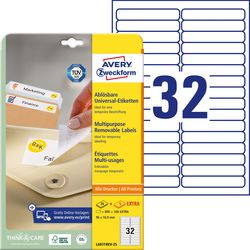 Umærkede sans marque avery aftagelige etiketter 96 x 16,9 mm (25)
