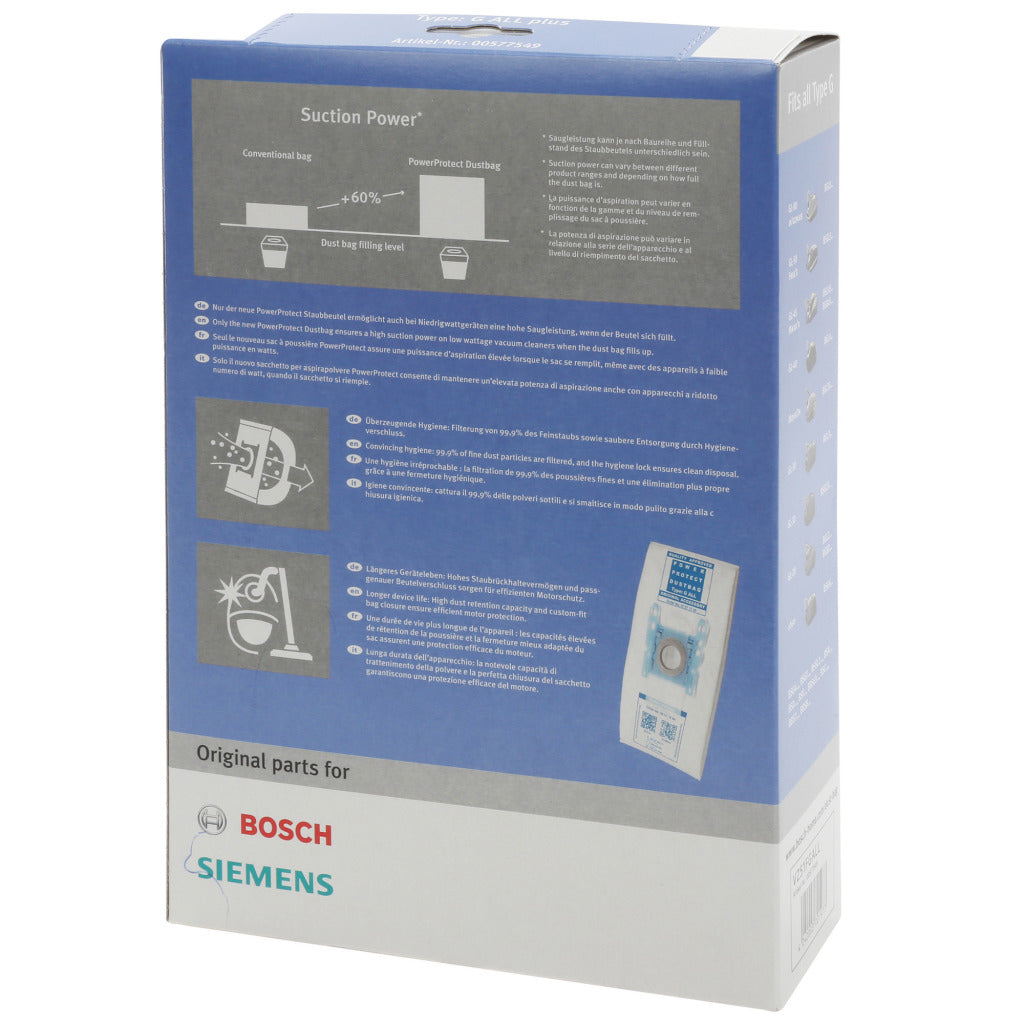 Bosch Siemens SIEMENS BBZ51FGALL Støvsugerpose Type G PowerProtect støvpose