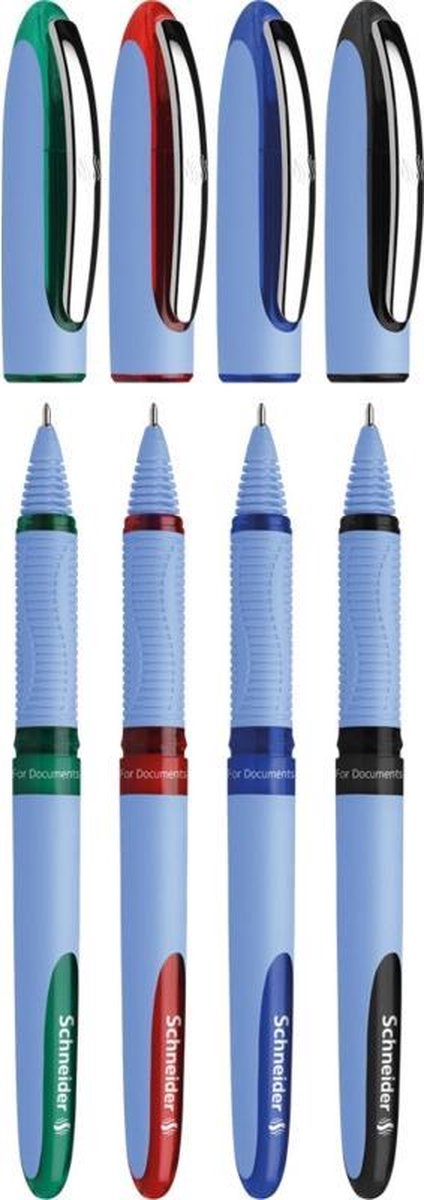 Schneider skriveredskaber schneider rollerball - en hybrid n - nålespids - 0,5 mm - 4 stykker assorterede farver - s-183594