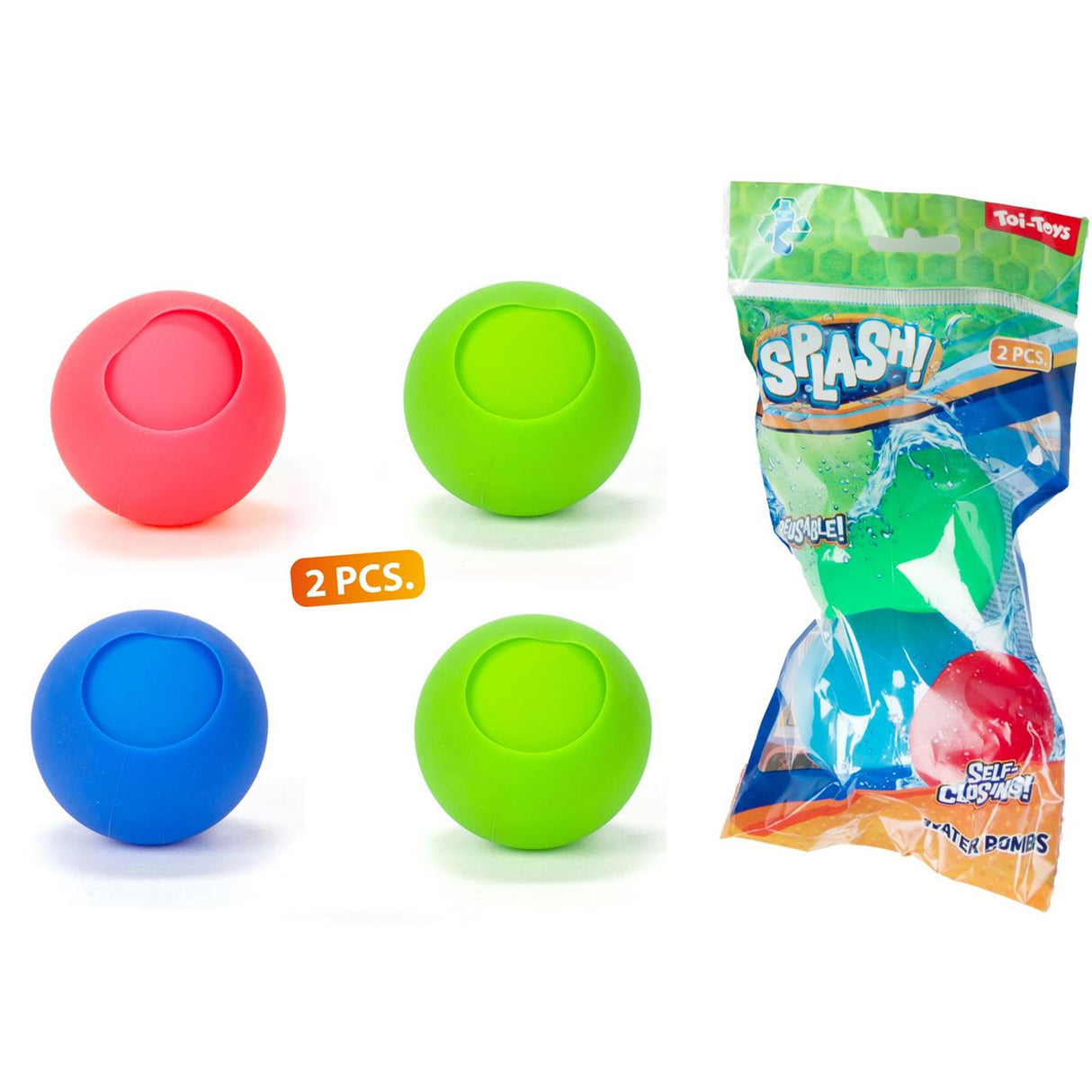 Sprøjtevandsballon genanvendelig selvlukkende, 2 stk.