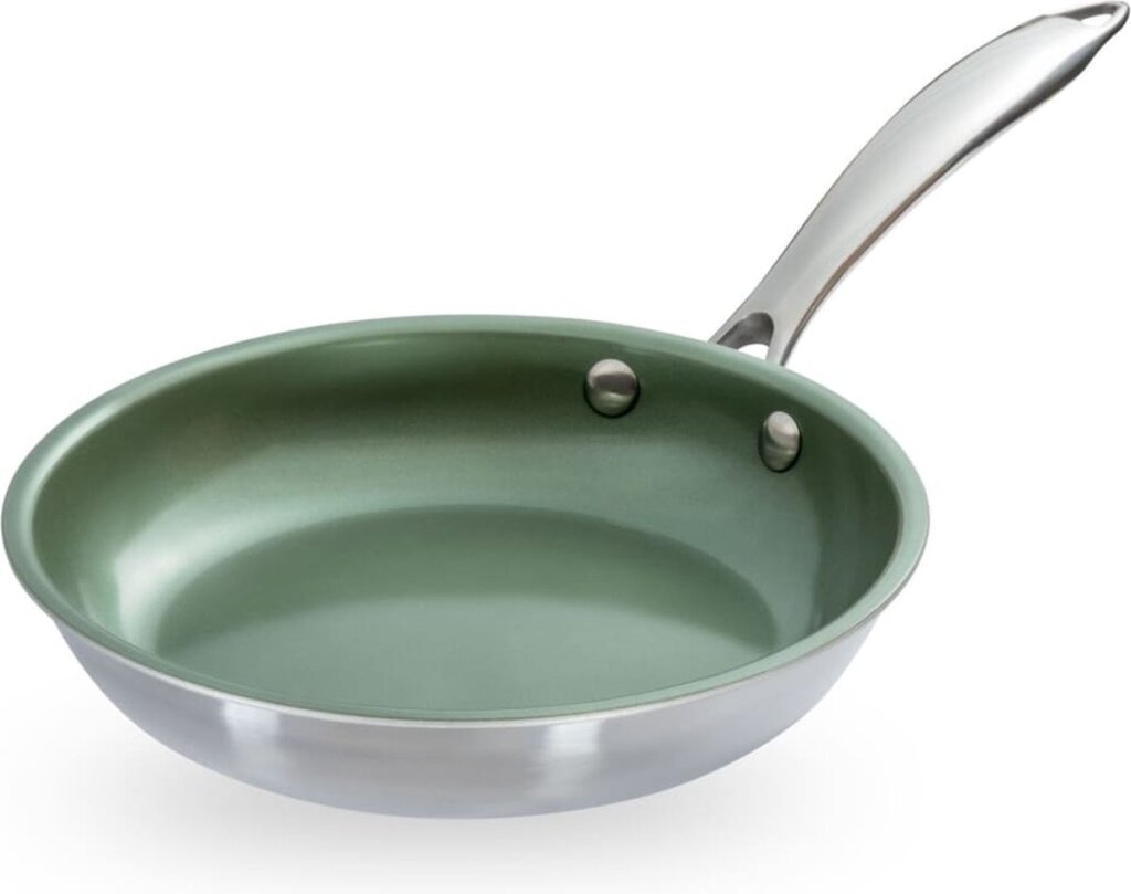 Diverse bare vegansk stegepande øko 20cm rustfrit stål grøn