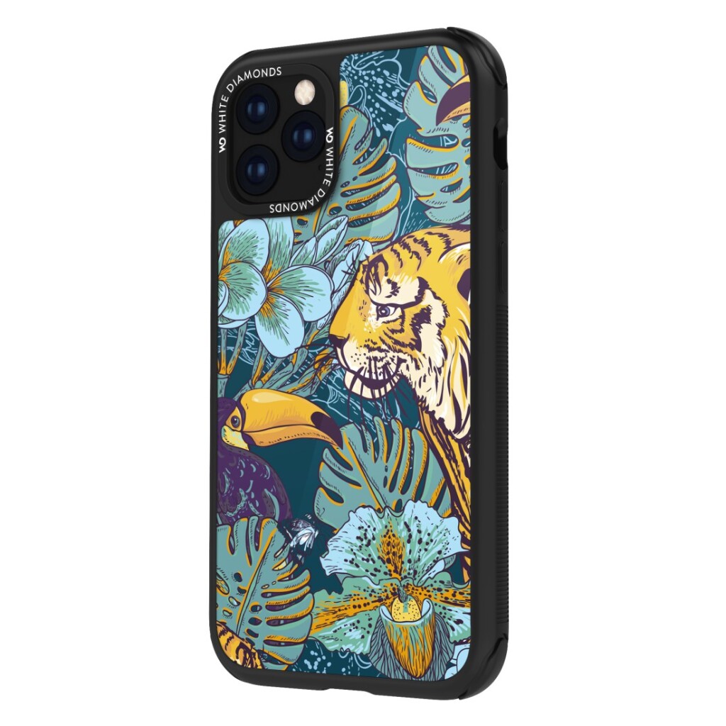Hvide diamanter cover jungle tiger iphone 11