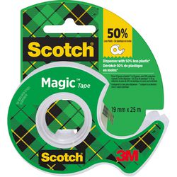 Selvklæbende tape og dispenser scotch magic 19mmx25m transp