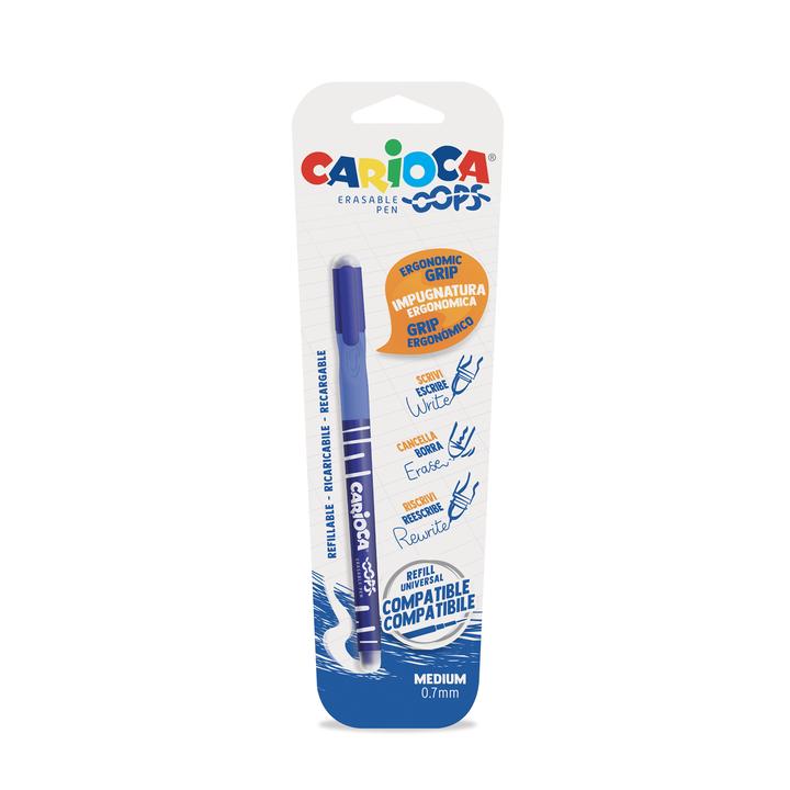Carioca oops sletbar pen 0,7 mm blå