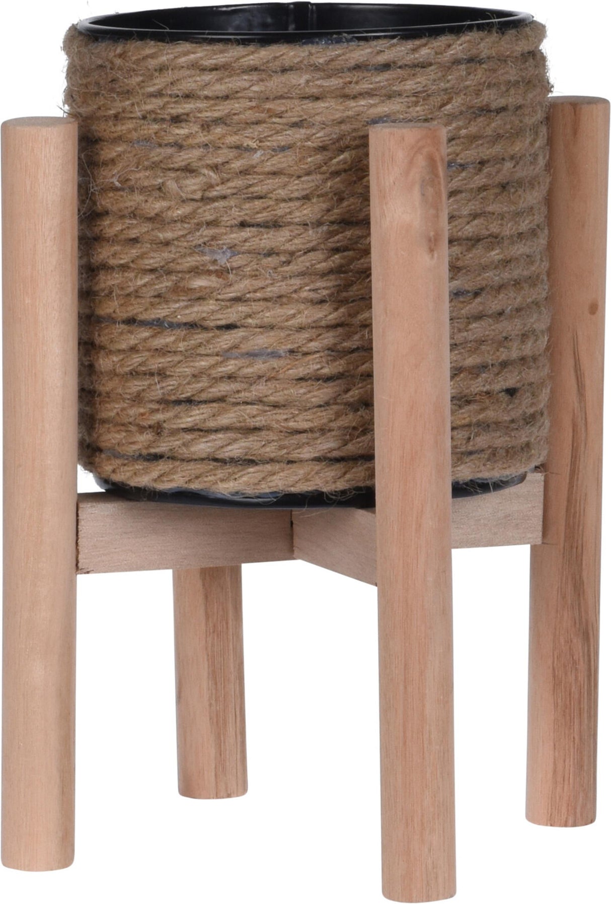 Cozydecor urtepotte med reb finish på stativ 23cm