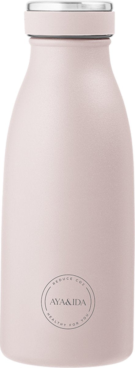 Aya ida - drikkedunk - termokande - vandflaske - 350ml - blød rose