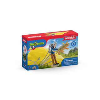 Schleich dinosaur - dino faldskærmsredningsmandskab - børnelegetøj til drenge og piger - 4 til 12 år 41471