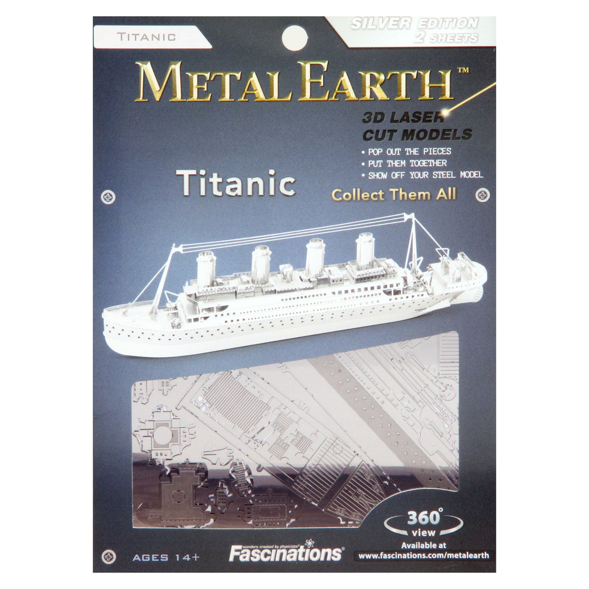 Eureka metal earth titanic skib sølv udgave