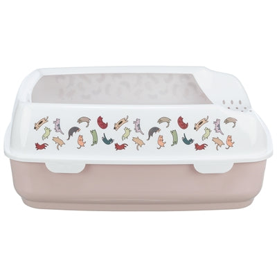 Trixie Cat Box delio med kanttrykt lyserosa hvid
