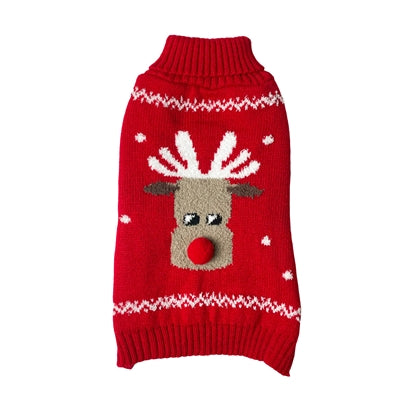 Happy pet Hunde sweater rensdyr med rød næse