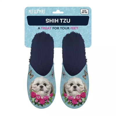 Hjemmesko shih tzu lyseblå mørkeblå