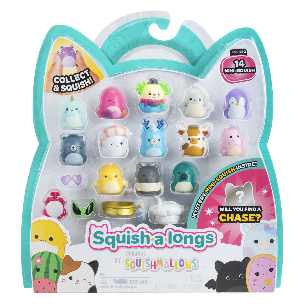 Squishmallows - squish-a-longs spillefigurer, 14 stk.