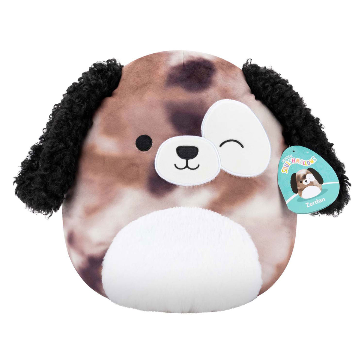 Squishmallows krammeplys - zerdan brun marmorhund, 30 cm