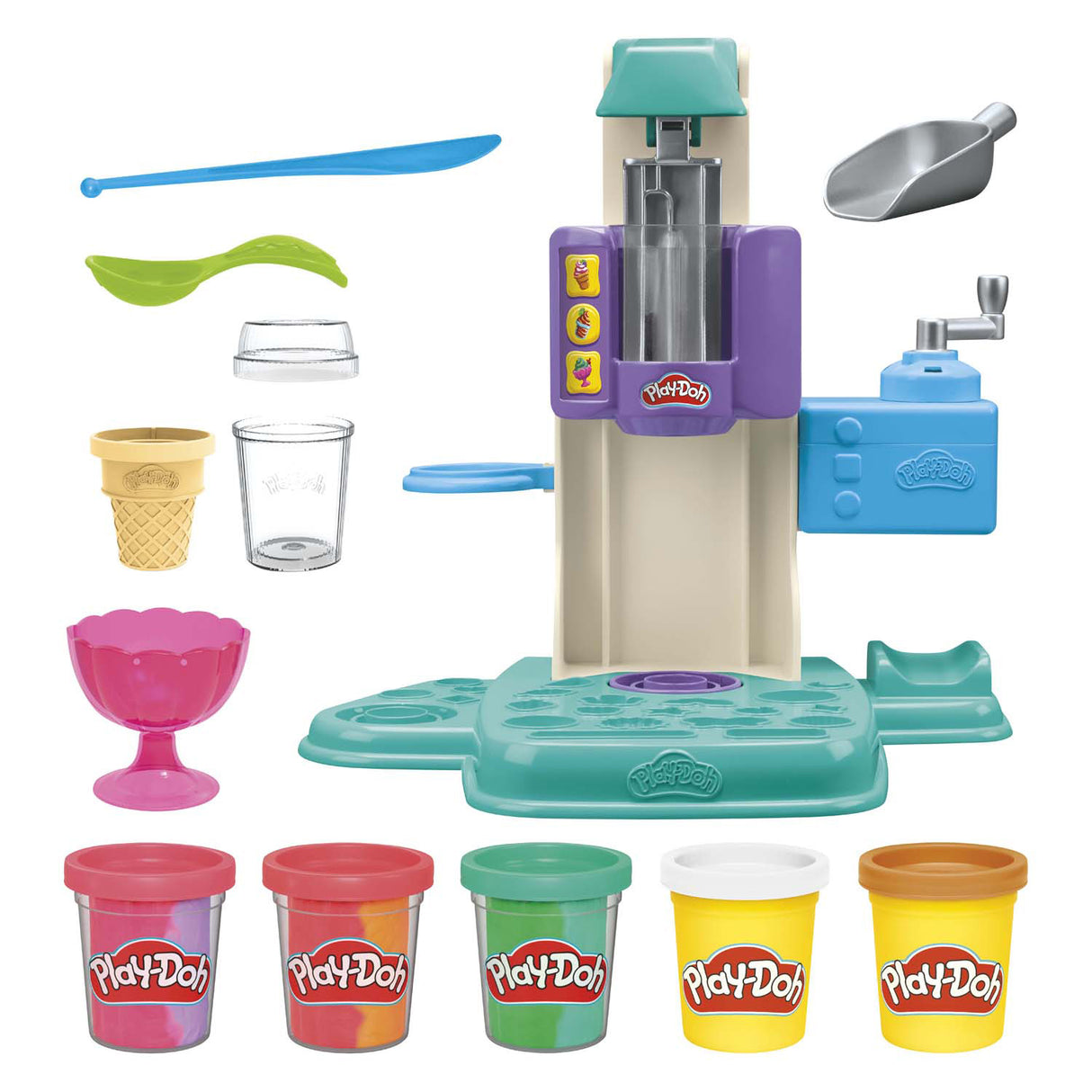 Play-doh rainbow softice legesæt - 5 lerpotter