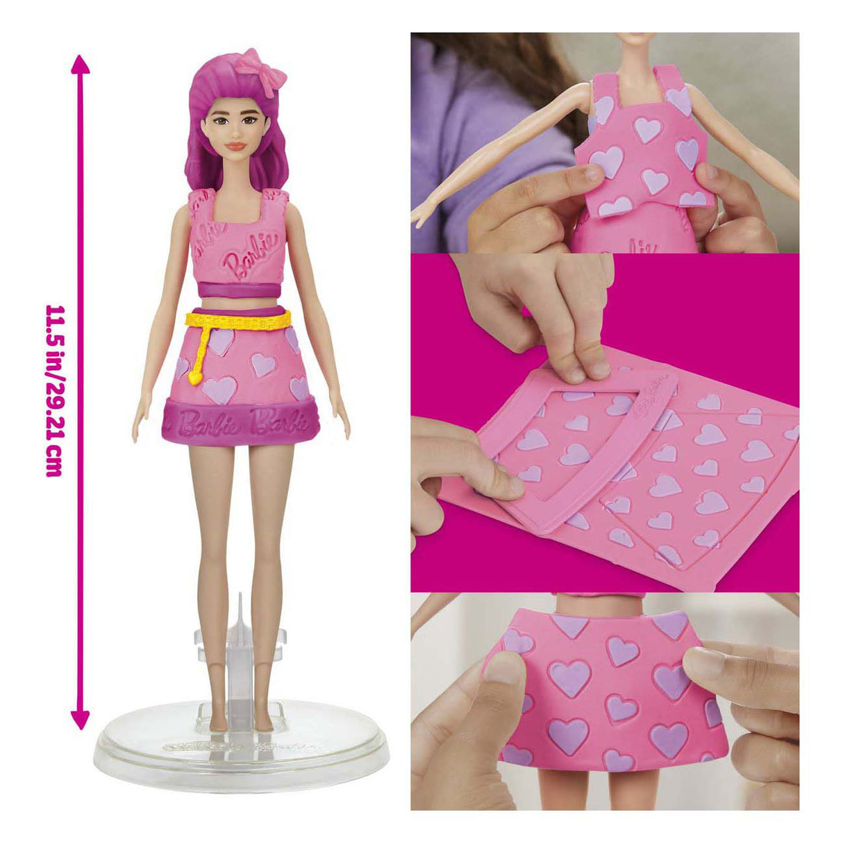 Play-doh sæt af Barbie dukke hjerter og hår - modellervoks