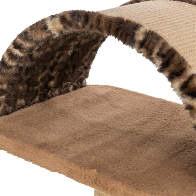 Trixie kradsestolpe Leo leopardprint køje med sløjfe brun