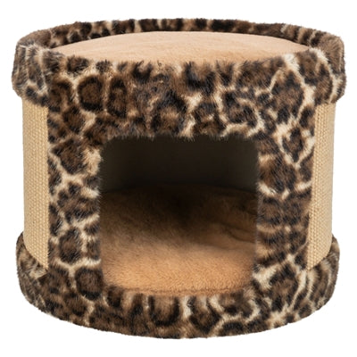 Trixie scratch barrel leo leopard print brun