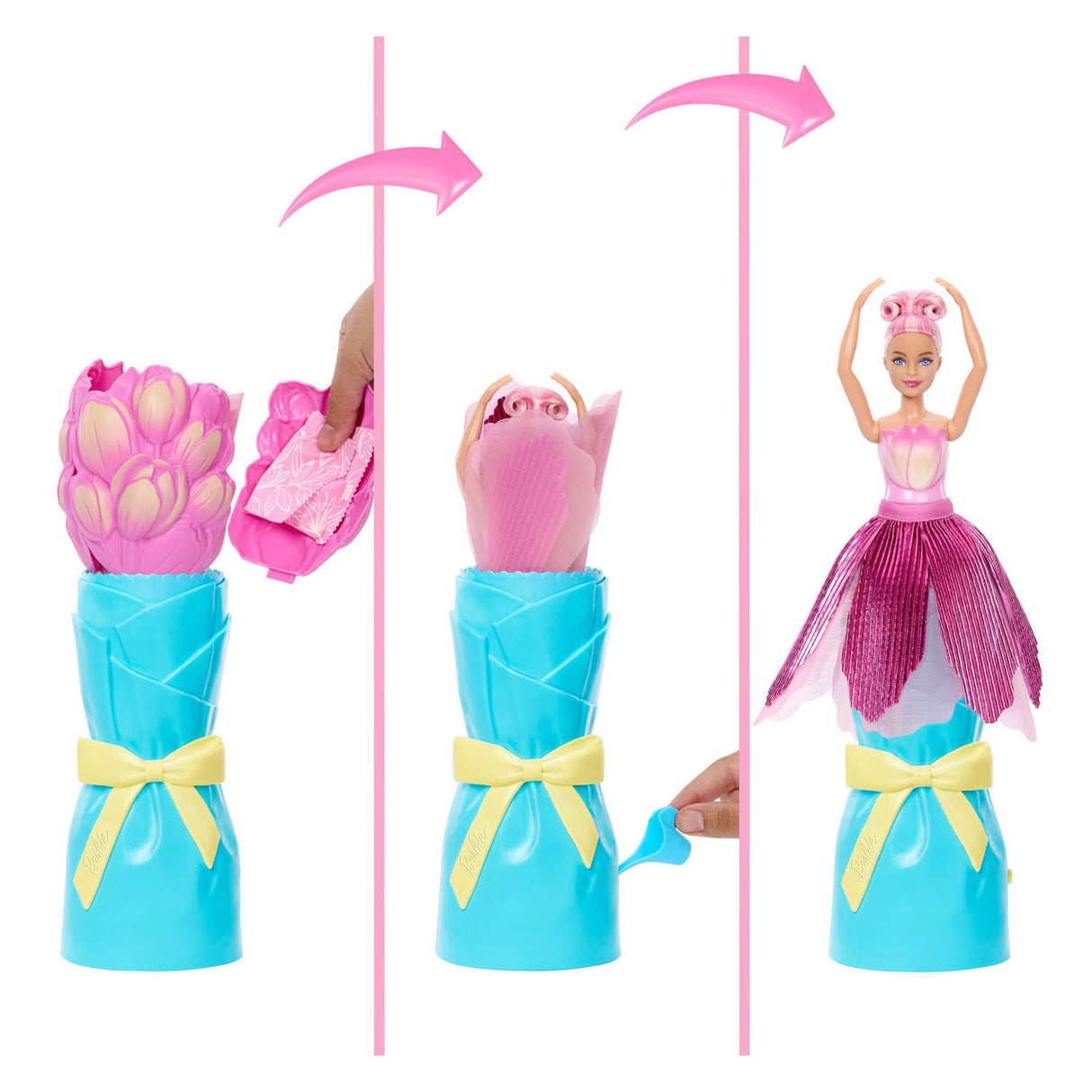 Barbie afsløring blomster overraskelse pink tulipan