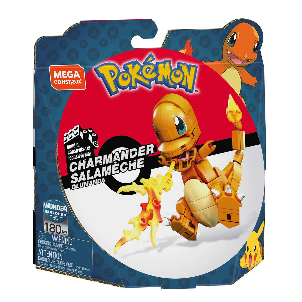 Mega Construct Pokemon Byggesæt - Charmander - 180 stk.