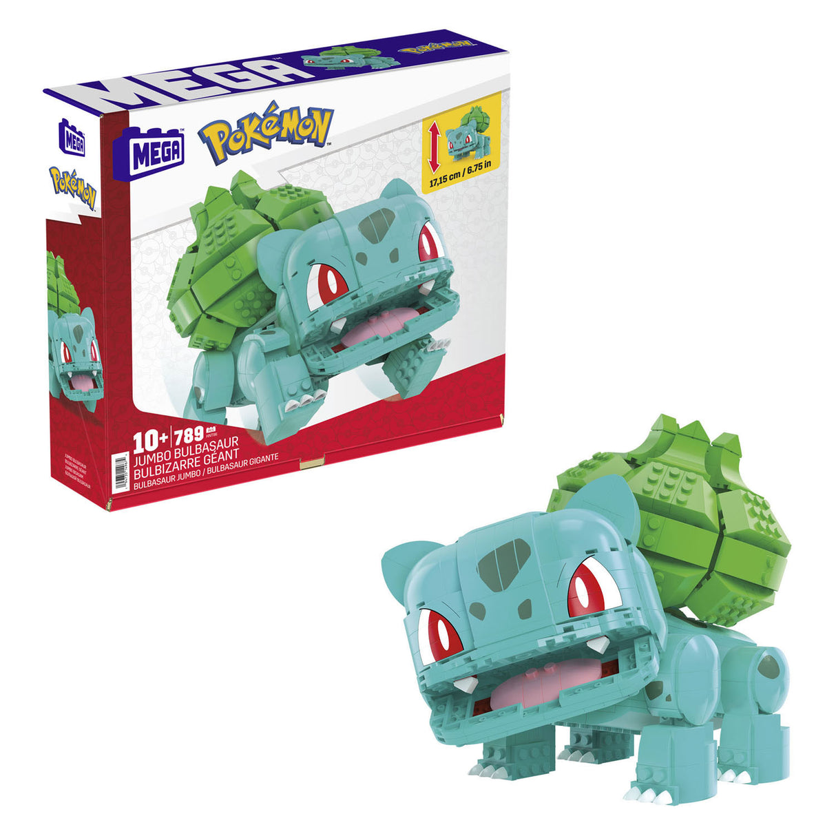Mattel mega construx pokémon byggesæt jumbo bulbasaur - 789 stk.