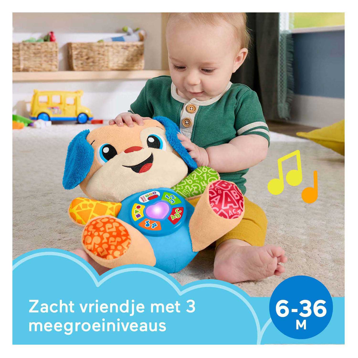 Fisher-price læring sjovt vokse-med hvalpelegetøj - musikalsk krammetøj
