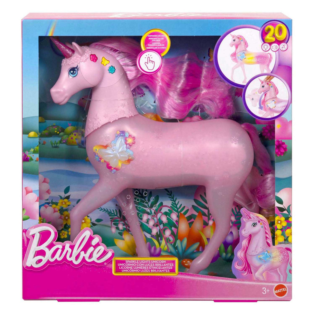 Barbie enhjørning med lys og lyd