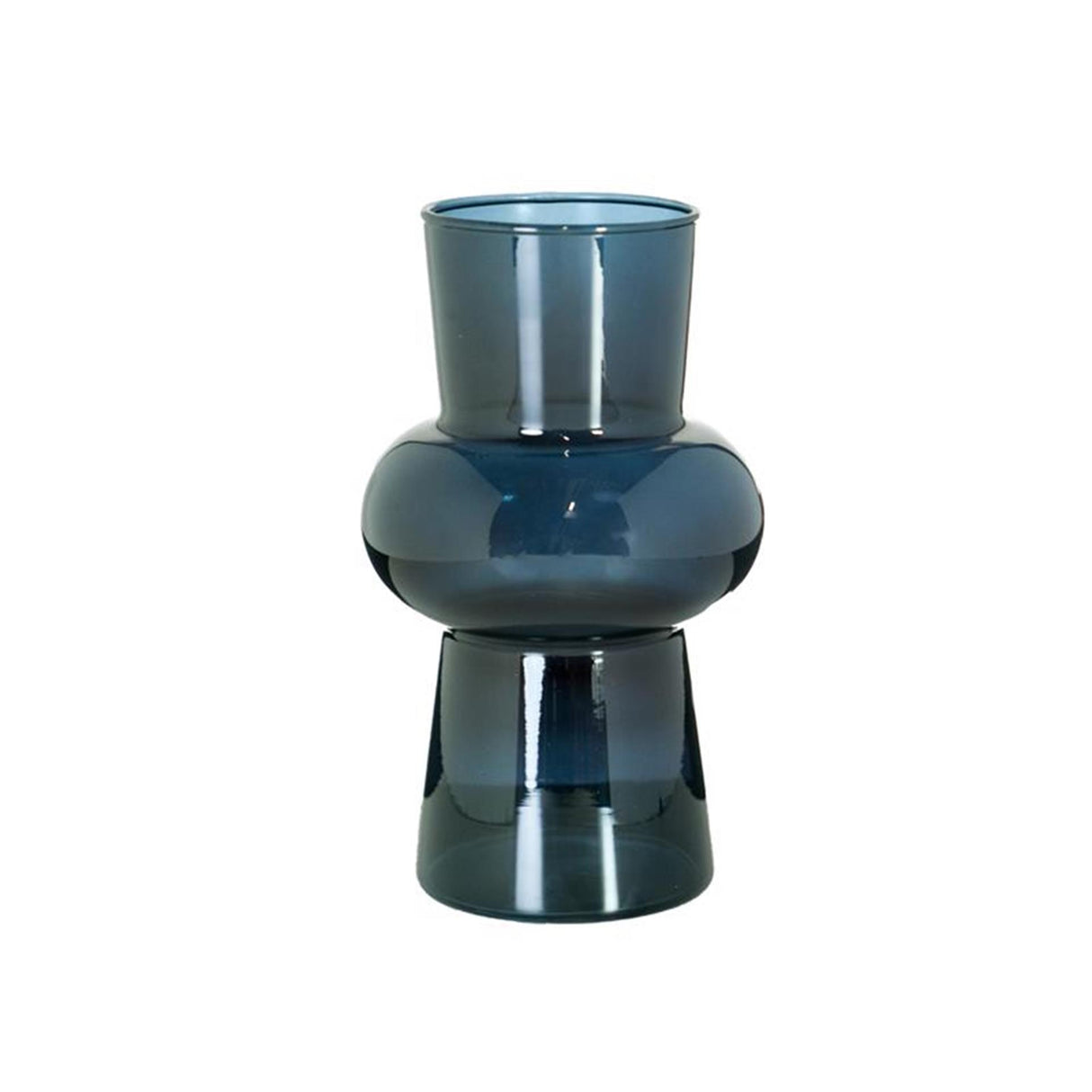 Riga mavevase i glas, blå ã˜11,5xh20cm