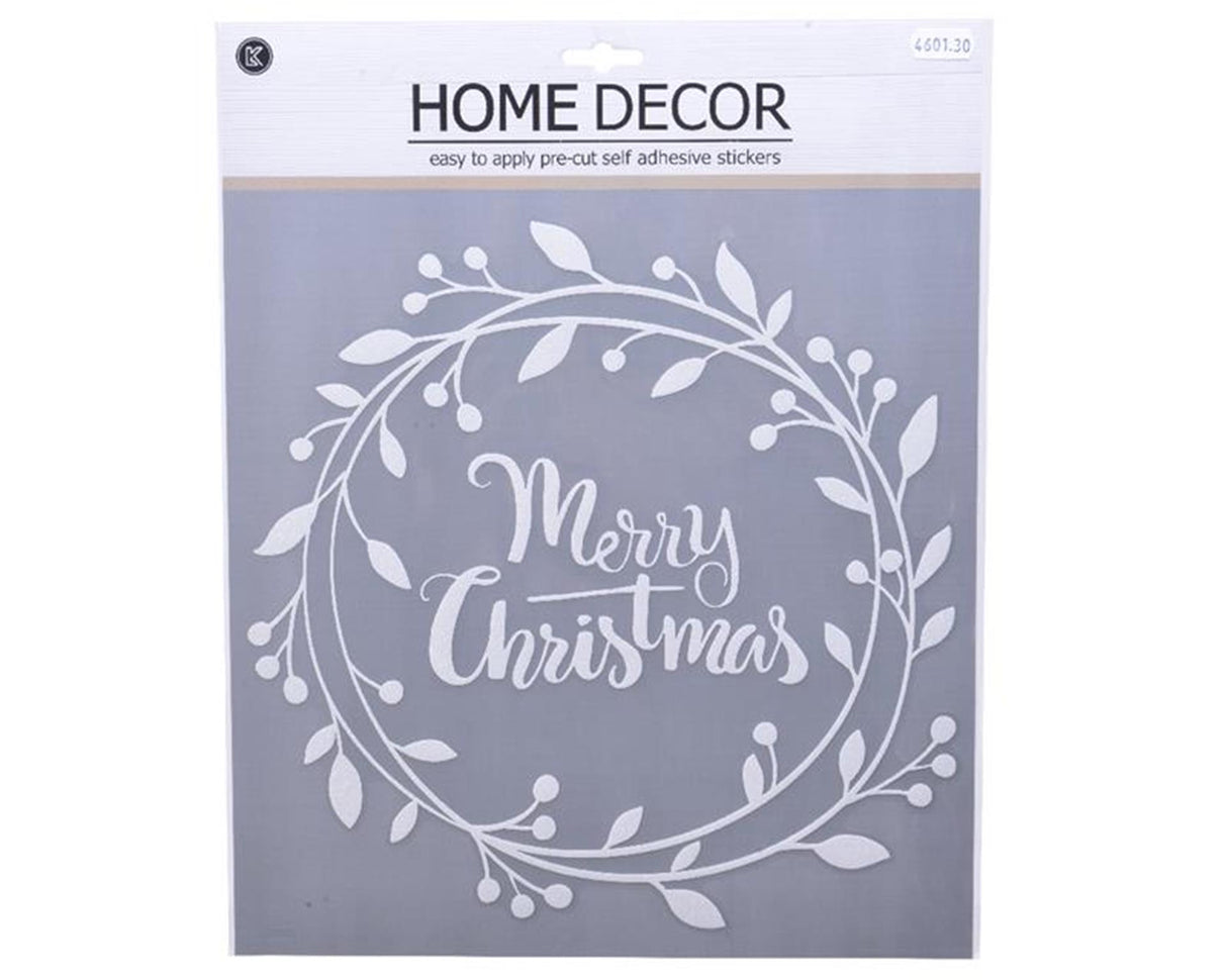Decoris vinduesdekoration krans 30,5x31,5cm hvid