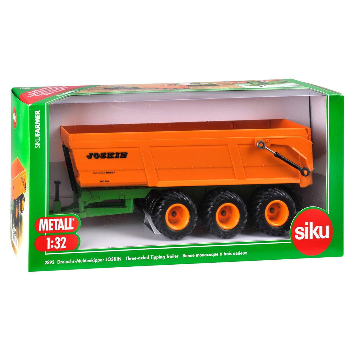 Siku 2892 joskin 3-hjulet trailer med vippekasse 1:32