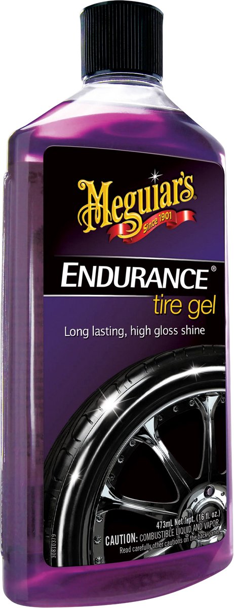 Meguiar's Meguiar's Endurance højglans dækbeskyttelsesgel – 473 ml – dæksort gel – dyb sort højglans – langvarig dækglans – ingen overspray eller pletter