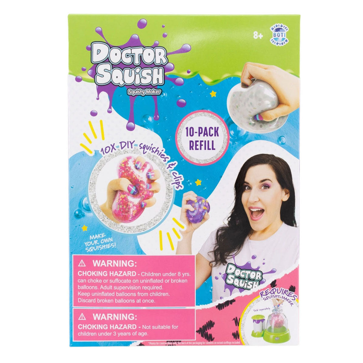 Boti doctor squish - squishy pack refill - 10x TPR squishies, 10x clips