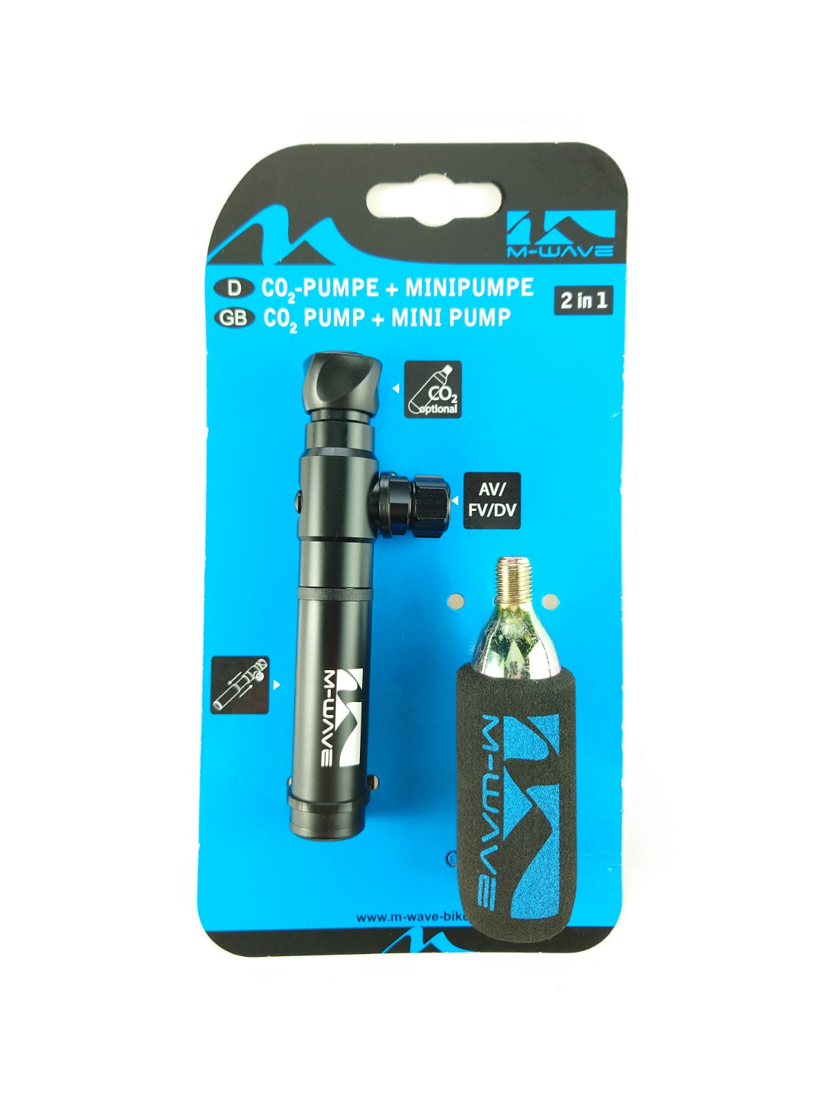 M-wave pumpe mini aluminium med co2 patron 16gr