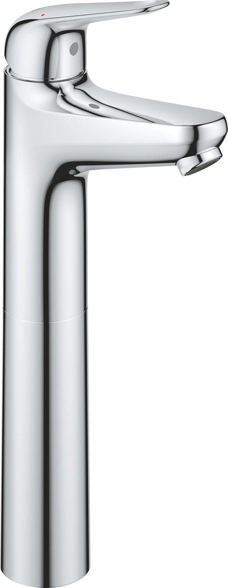 Grohe quickfix swift etgrebs blandingsbatteri til fritstående håndvaske med push-open affaldssæt - xl-størrelse - vandbesparende - krom