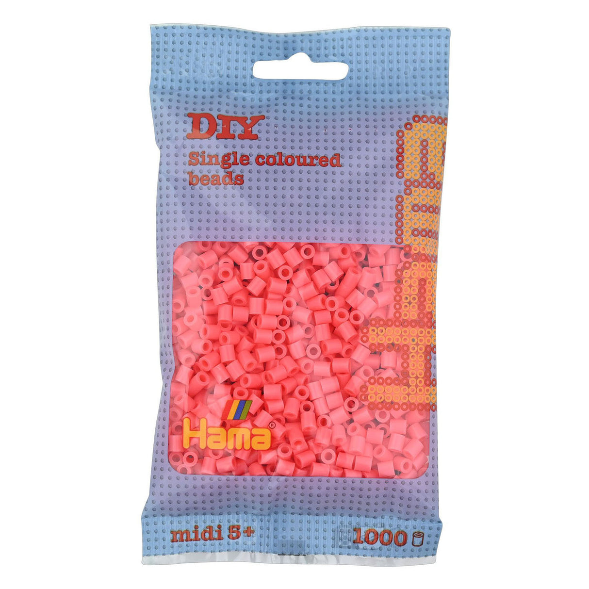 Hama midi strygeperler - rød pastel (044), 1000 stk.